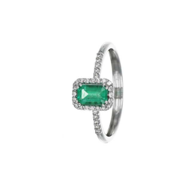 recarlo Classici xe 264/bsm1 anello brillanti e smeraldo