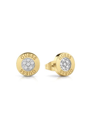 Guess Orecchini A Bottone Donna JUBE02159JWRHT/U - Acciaio E Cristalli - 8 Mm