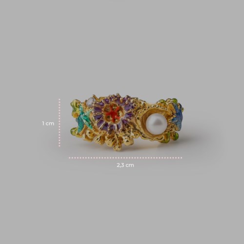 Anello Isola Bella Ottone 60000111 Anello Fondale Smalti