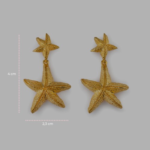 Orecchini Isola Bella Ottone 60000112 Orecchini Gold Doppia Stella Marina