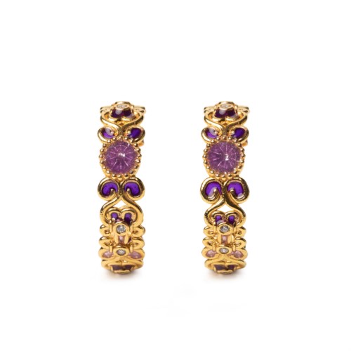 Orecchini Isola Bella Ottone 60000142 Orecchini Boccola Rosone Viola Piccolo