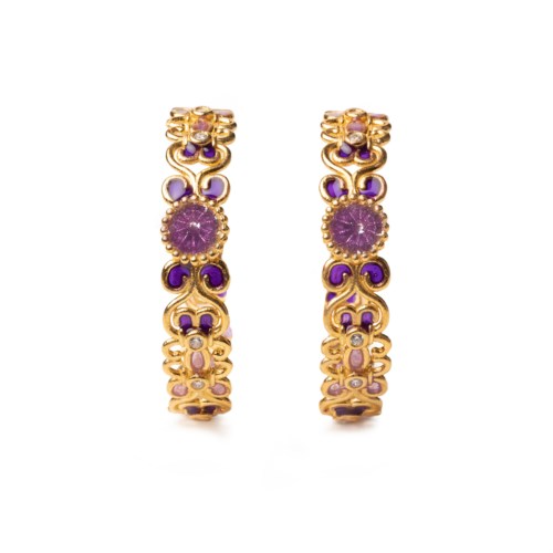 Orecchini Isola Bella Ottone 60000143 Orecchini Boccola Rosone Viola Grande