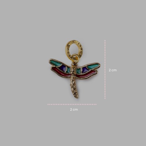 Ciondolo Isola Bella Ottone 60000209 Charm Libellula Smalti