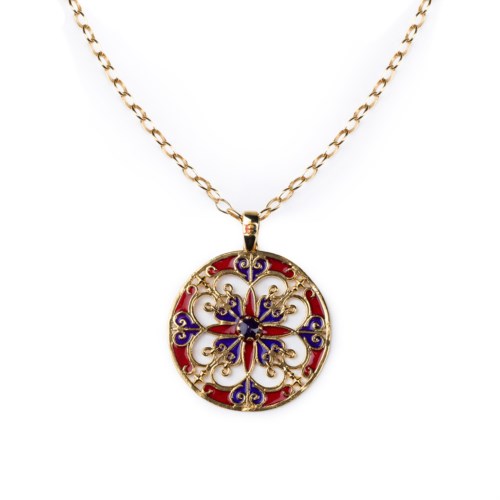 isola bella Collana 60000211 collana rosone tondo smalti rosso