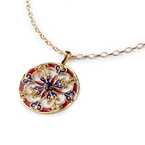 Collana Donna Isola Bella 60000211 Collana Rosone Tondo Smalti Rosso