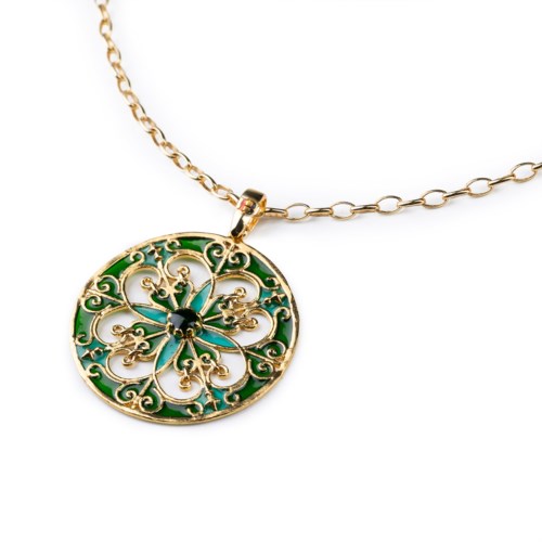 Collana Donna Isola Bella 60000213 Collana Rosone Tondo Smalti Verde