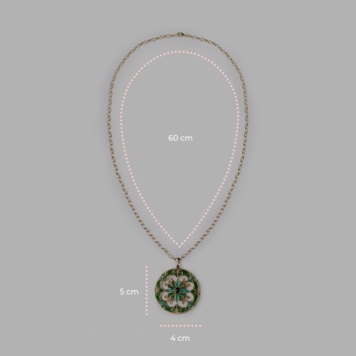 Collana Isola Bella Ottone 60000213 Collana Rosone Tondo Smalti Verde