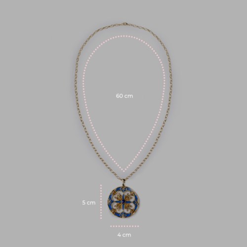 Collana Isola Bella Ottone 60000215 Collana Rosone Tondo Smalti Blu