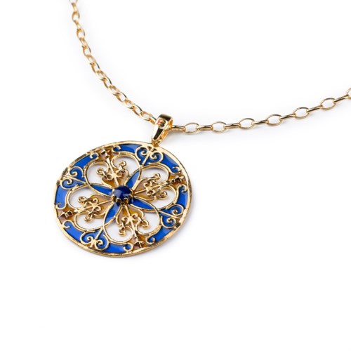 Collana Donna Isola Bella 60000215 Collana Rosone Tondo Smalti Blu