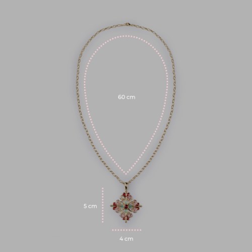 Collana Isola Bella Ottone 60000217 Collana Barocco Smalti Rosa