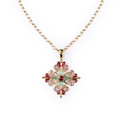 Collana Isola Bella 60000217 Collana Barocco Smalti Rosa dettagli
