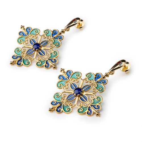 Orecchini Donna Isola Bella 60000218 Orecchini Barocco Smalti Blu