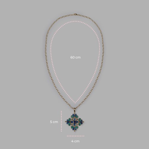 Collana Isola Bella Ottone 60000219 Collana Barocco Smalti Blu