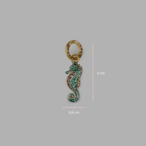 Ciondolo Isola Bella Ottone 60000221 Charm Ippocampo Smalti