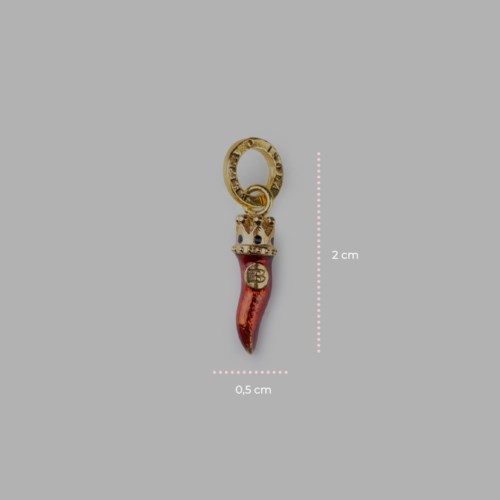 Ciondolo Isola Bella Ottone 60000227 Charm Corno Smalti
