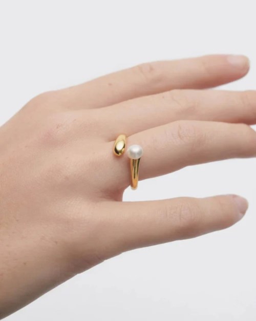 Anello Argento dorato Pdpaola perla