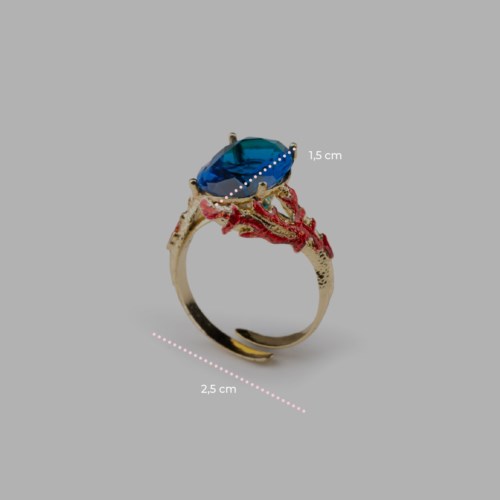 Anello Isola Bella Ottone ANELLO CORALLO GEMMA