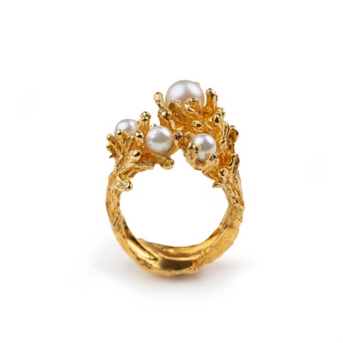 Anello Donna Isola Bella Anello Gold Rami Perle