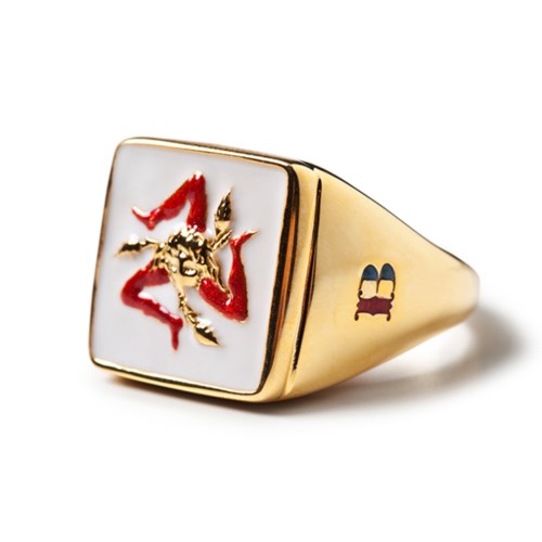 Anello Donna Isola Bella Anello Trinacria Quadrato Smalti