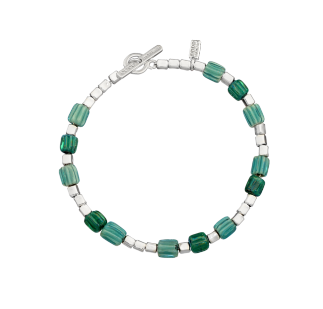 dodo mariani Le Basi br82-21 bracciale sampietrini/rigatini in ceramica menta e foresta