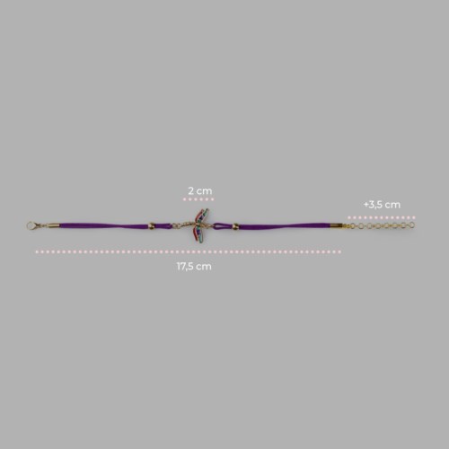 Bracciale Isola Bella Ottone Bracciale Cordino Libellula Smalti