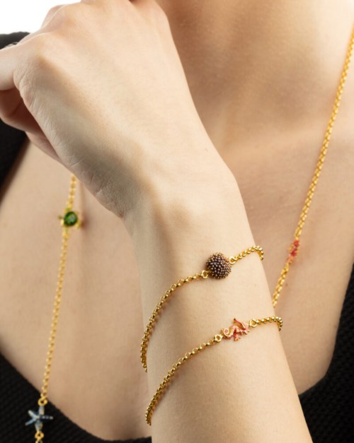 Bracciale Isola Bella Ottone Bracciale Rolo Riccio Aculei Smalti
