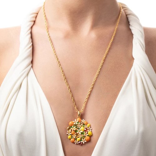 Collana Isola Bella Bronzo Collana Fiori di Zagara Smalti