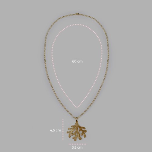 Collana Isola Bella Ottone Collana Gold Rami di Corallo