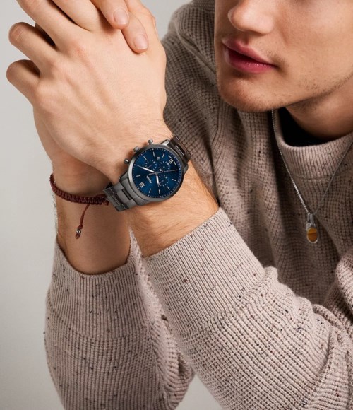 Orologio Cronografo Cassa Acciaio Fossil Neutra