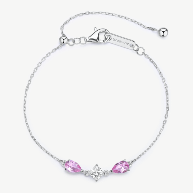Brosway Bracciale Donna In Acciaio 316L E Cubic Zirconia - Collezione Ribbon BBN40, Finitura Oro 14K. Gioiello Elegante E Ipoallergenico.