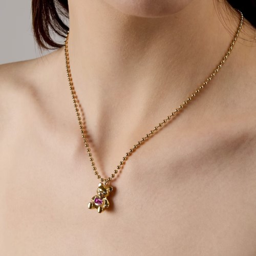 Collana Acciaio dorato Gcds Coraggio Bear