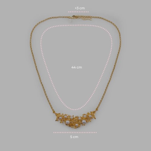 Collana Isola Bella Argento Mini Collier Gold Rami di Perle