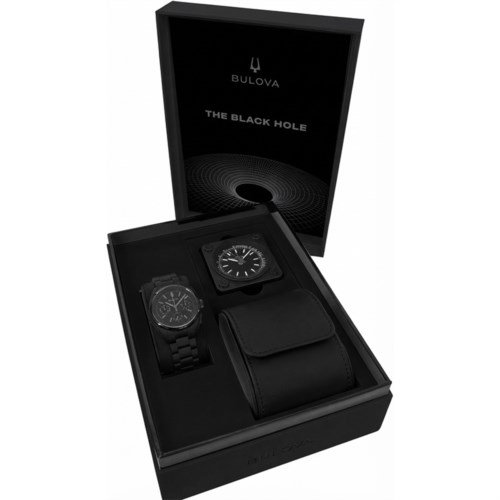 Orologio Cronografo Cassa Acciaio Bulova Lunar Pilot Black Hole