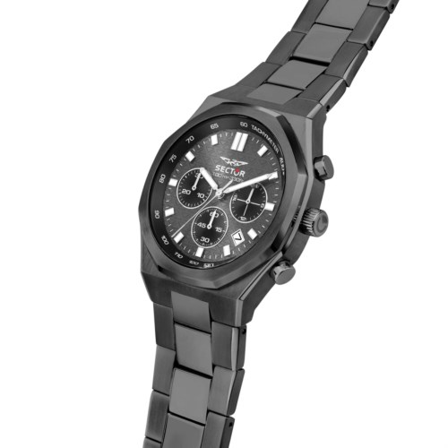 Orologio Cronografo Cassa Acciaio nero Sector Otto150