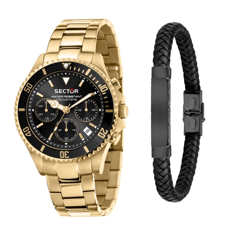 Orologio Quarzo SECTOR Collezione 230 R3273661028 Acciaio dorato 43 mm Uomo