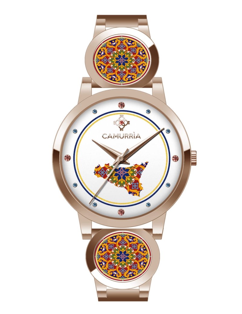 Orologio Quarzo CAMURRIA Sicilia bedda Metallo 32 mm Donna