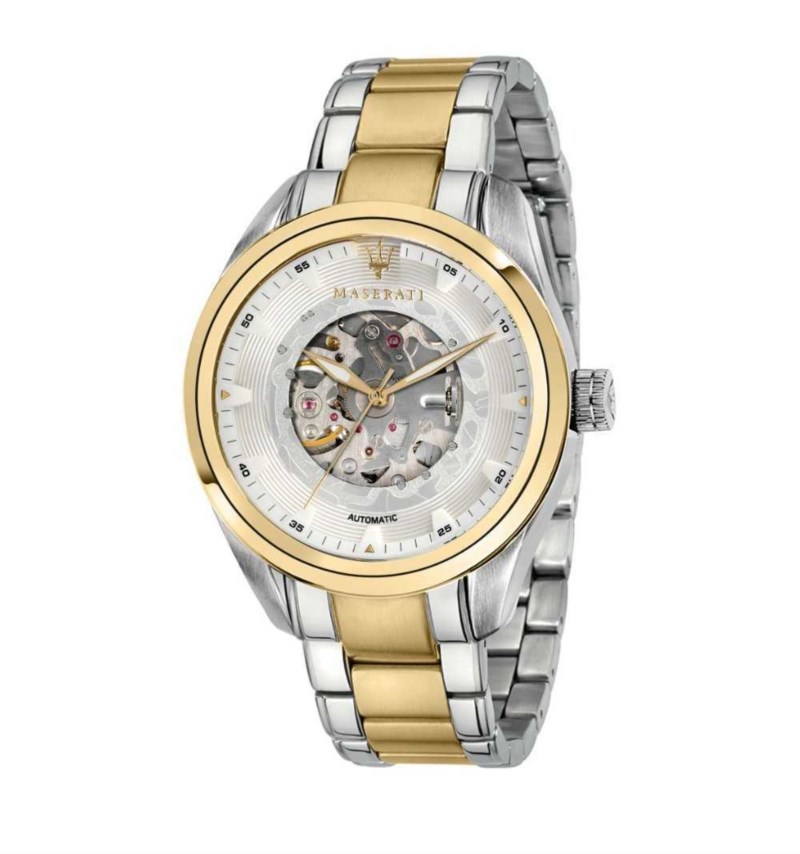 Orologio Automatico MASERATI Traguardo R8823112004 Acciaio dorato 45 mm Uomo