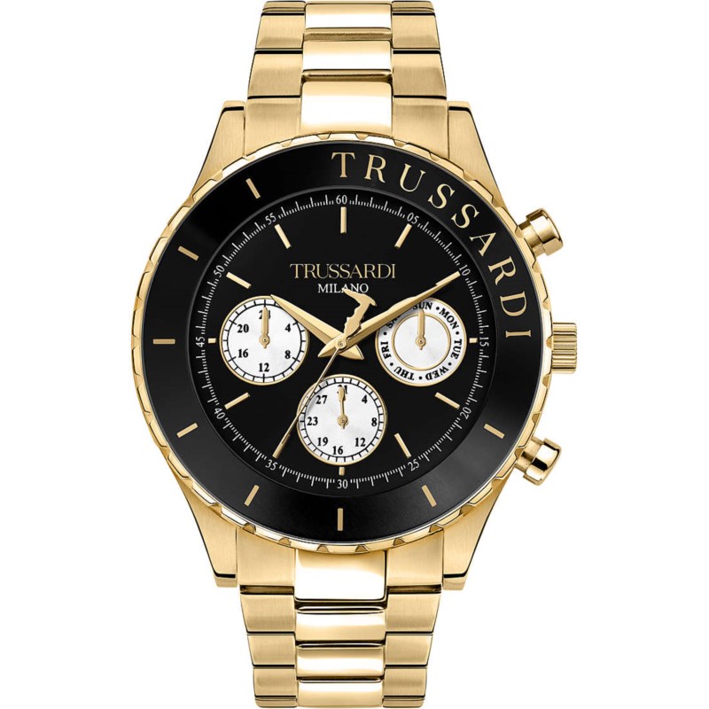 Orologio Quarzo TRUSSARDI T-logo R2453143011 Acciaio dorato 45 mm Uomo