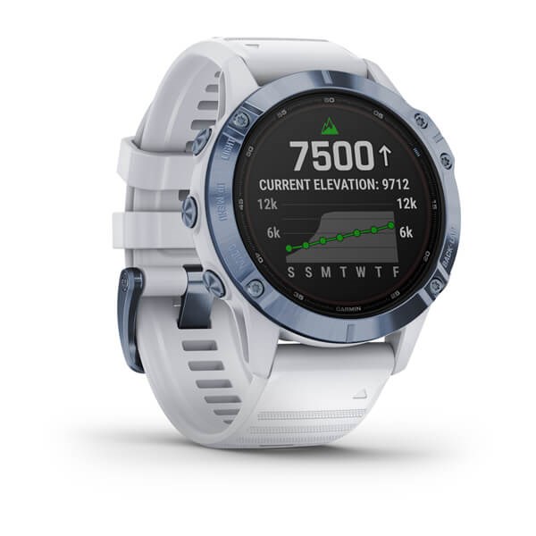 Orologio Smart watch GARMIN Fenix 6 010-02410-19 fenix 6 pro solar bianco  Resina 47 mm Bluetooth Uomo