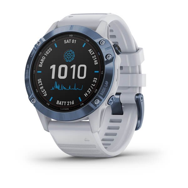 Orologio Smart watch GARMIN Fenix 6 010-02410-19 fenix 6 pro solar bianco  Resina 47 mm Bluetooth Uomo