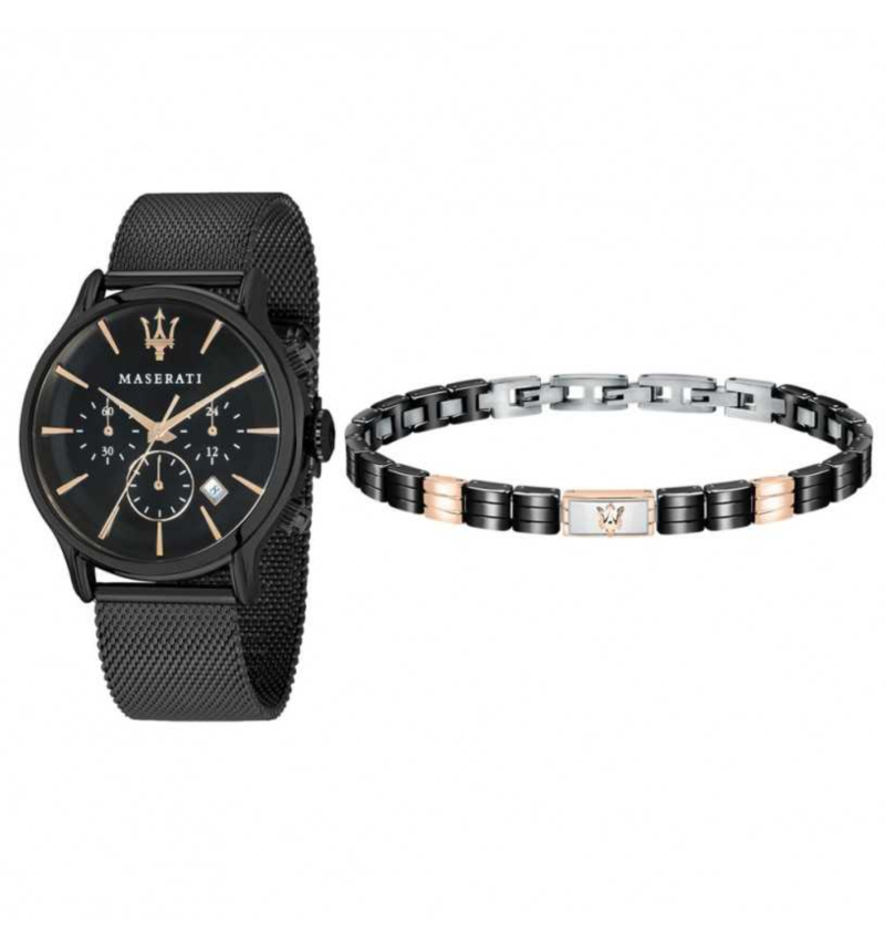 Orologio Quarzo MASERATI Epoca R8873618018 Acciaio nero 42 mm Uomo