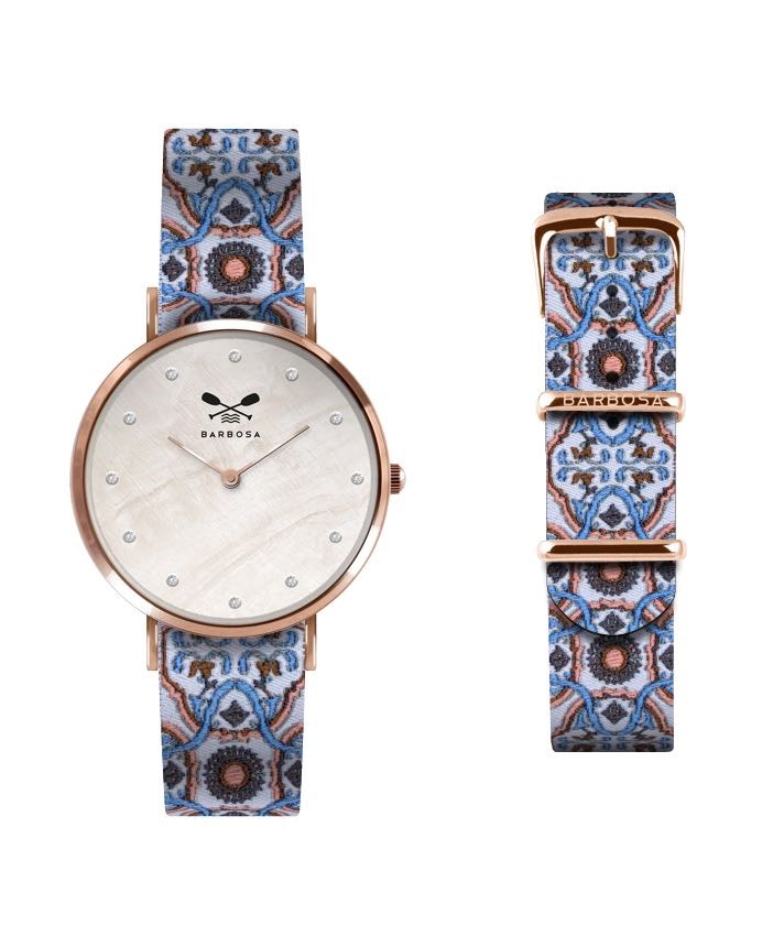Orologio Quarzo BARBOSA Maiolica Acciaio rosa 28 mm Donna