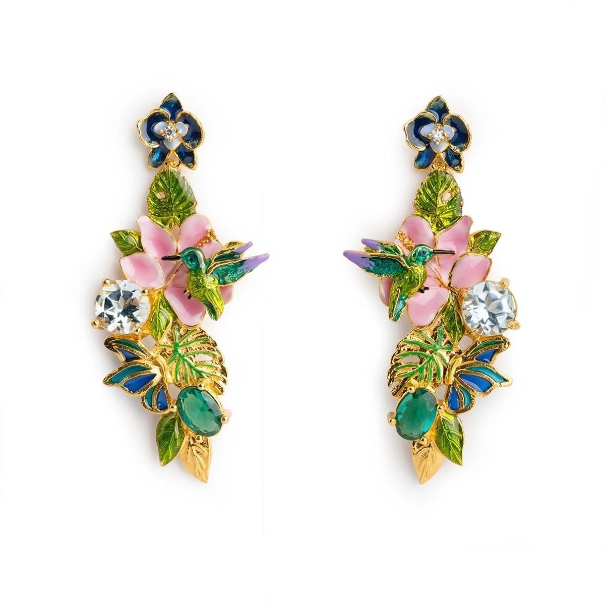 Orecchini Pappagallo Tropicale In Argento Sterling 925 - Gioielli Katy Craig In Scatola Regalo, Idea Regalo Per Donna E Bambina