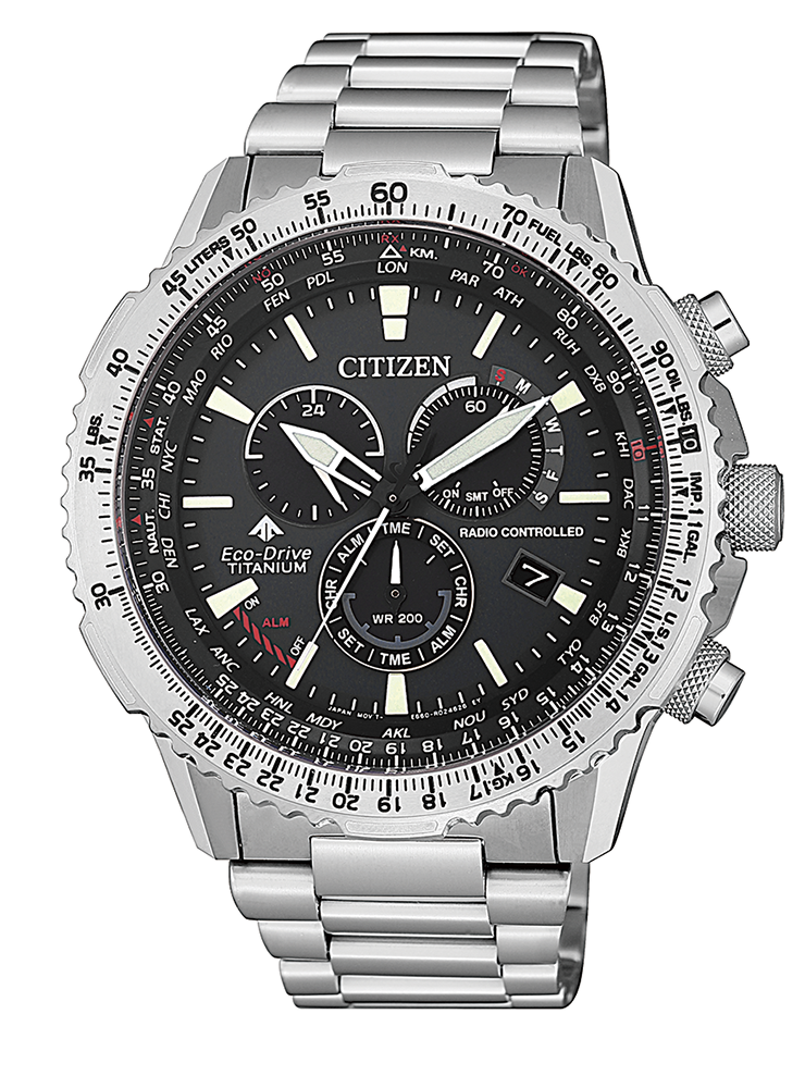 Orologio Eco drive CITIZEN Pilot titanio Cb5010-81e Titanio 45 mm Uomo