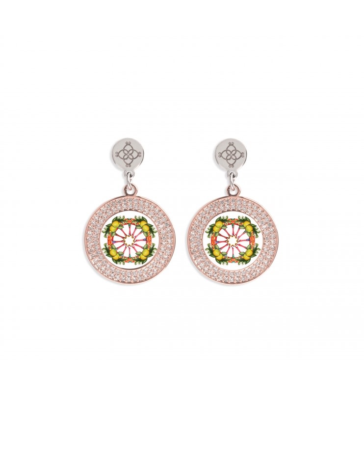 Orecchini CAMURRIA A rota Cjor15s1 Acciaio rosa Strass Donna