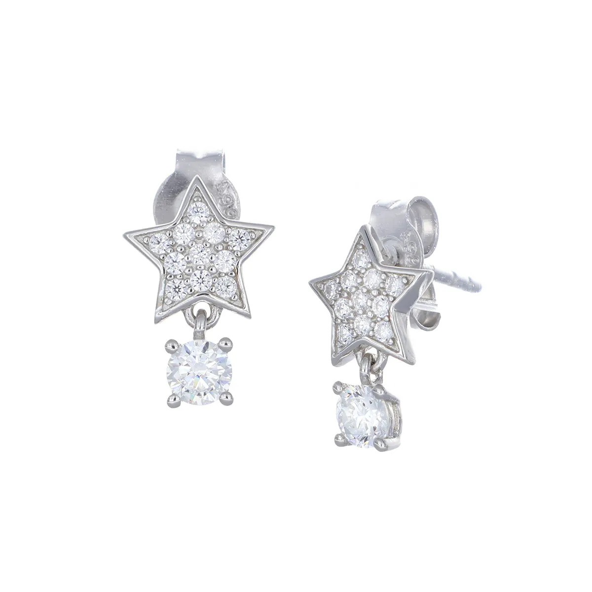 Orecchini A Stella In Argento 925 Con Zirconi - Regalo Perfetto Per Mamma O Fidanzata