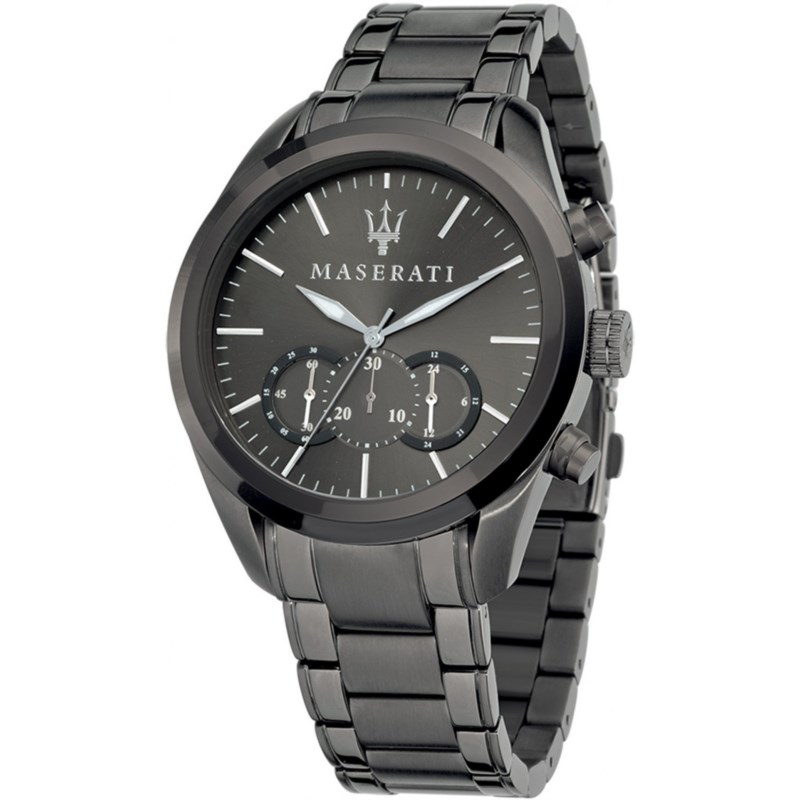 Orologio Quarzo Maserati Traguardo R8873612002 Acciaio nero 45 mm Uomo