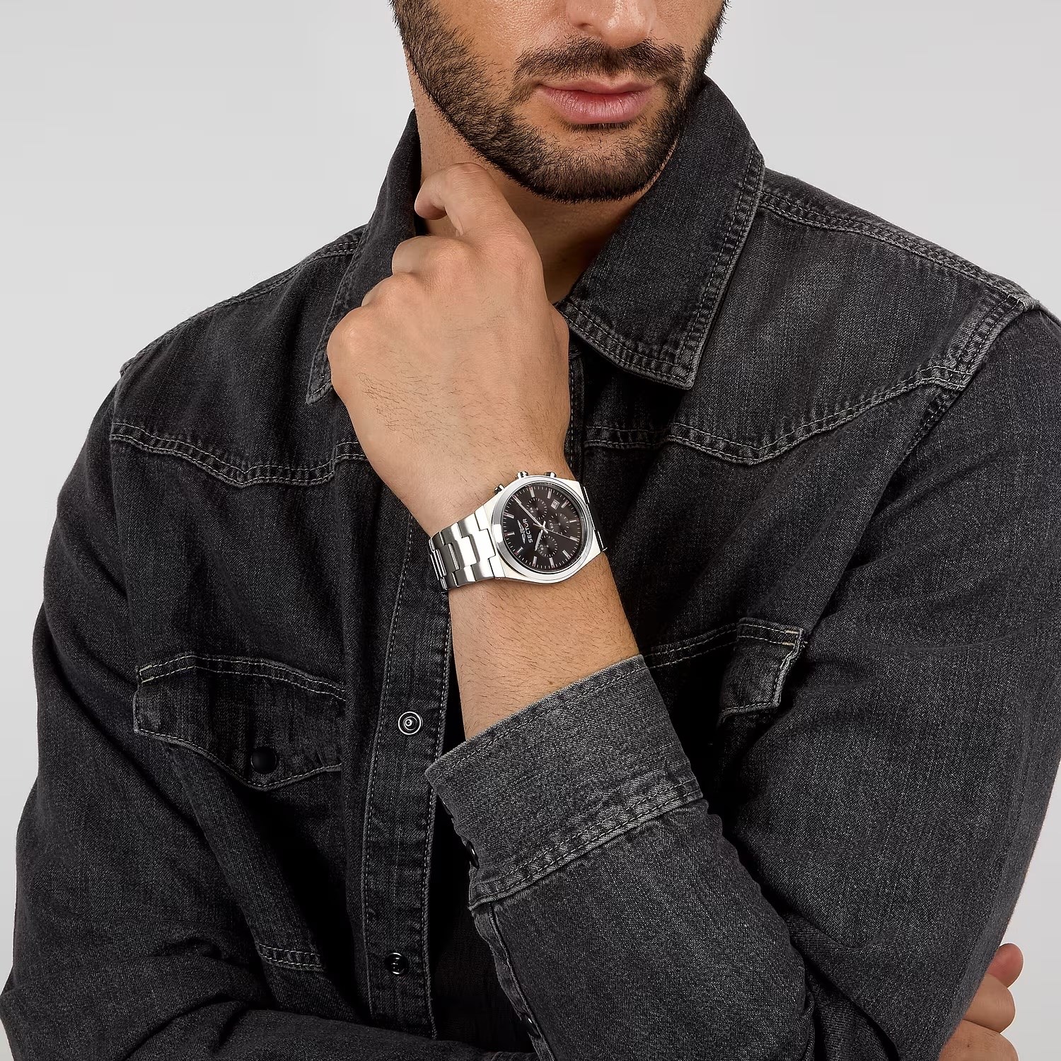 Chris Benz Orologio Uomo Al Quarzo Con Cinturino In Metallo – CB-C300-O-MB, Sub, Fluorescente, Numerato