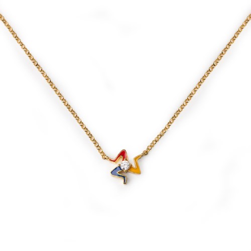 Collana 60000137 collana trinacria smalti con zircone