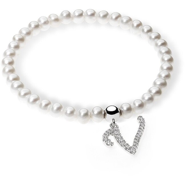 ARGENTO E PERLE BRACCIALE aab 054